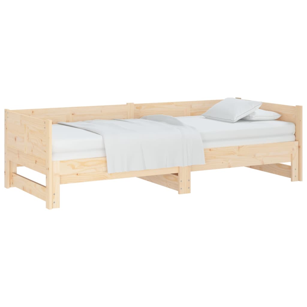 daybed med udtræk 2x(80x200) cm massivt fyrretræ