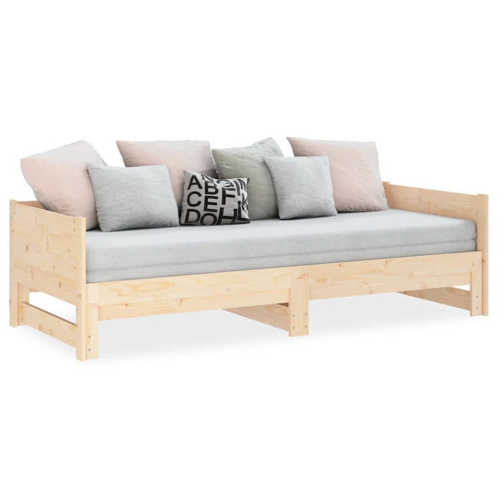 daybed med udtræk 2x(80x200) cm massivt fyrretræ