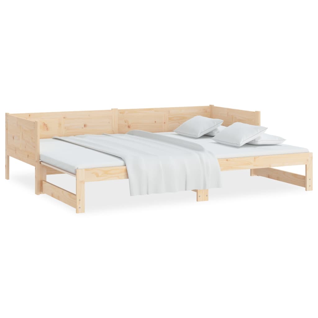 daybed med udtræk 2x(80x200) cm massivt fyrretræ