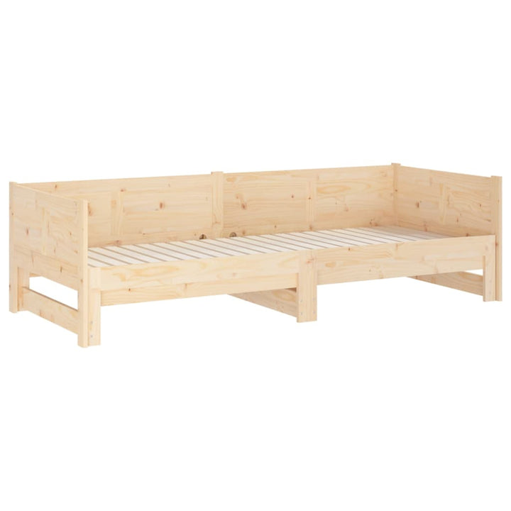 daybed med udtræk 2x(80x200) cm massivt fyrretræ