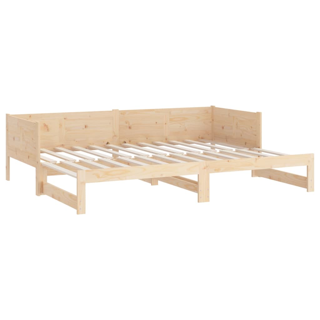 daybed med udtræk 2x(80x200) cm massivt fyrretræ