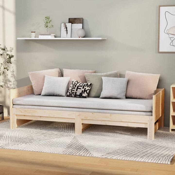 daybed med udtræk 2x(80x200) cm massivt fyrretræ