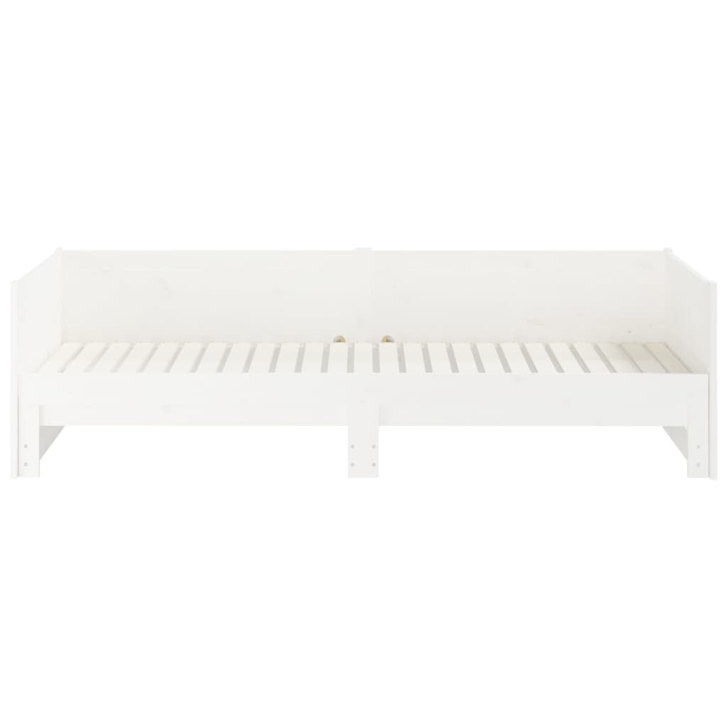 daybed med udtræk 2x(90x190) cm massivt fyrretræ hvid