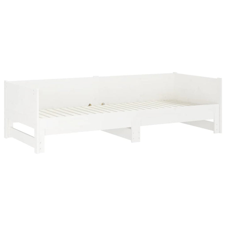 daybed med udtræk 2x(90x190) cm massivt fyrretræ hvid