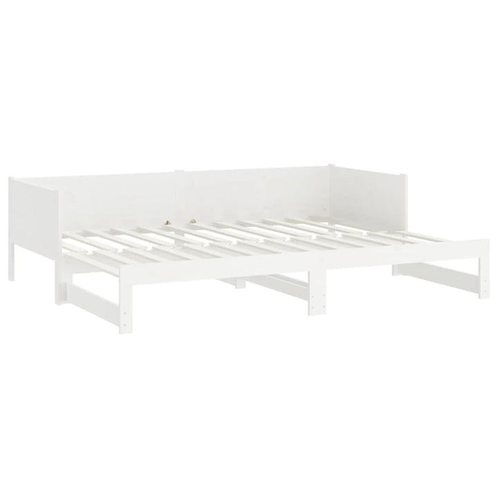 daybed med udtræk 2x(90x190) cm massivt fyrretræ hvid