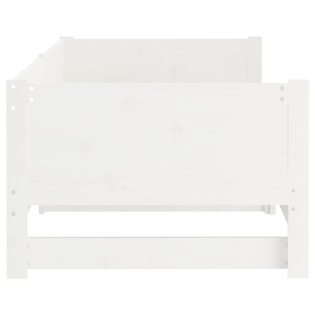 daybed med udtræk 2x(90x190) cm massivt fyrretræ hvid