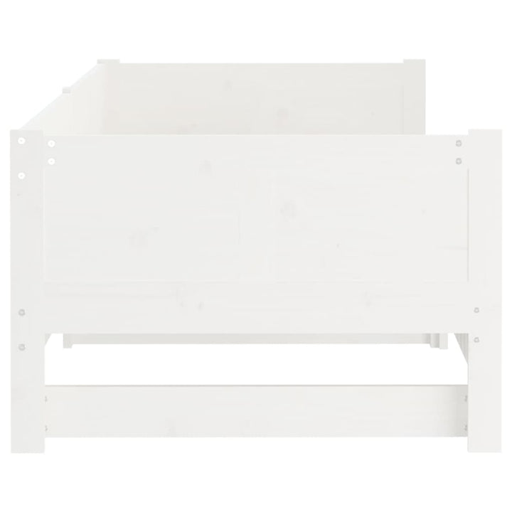 daybed med udtræk 2x(90x190) cm massivt fyrretræ hvid