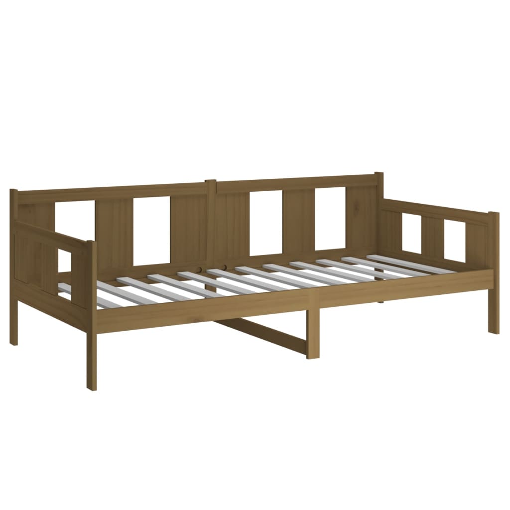 daybed 90x200 cm massivt fyrretræ gyldenbrun