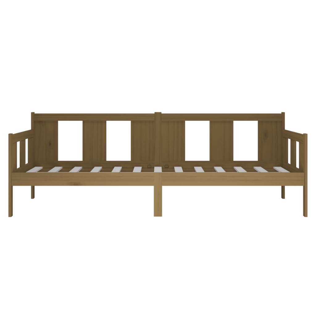 daybed 90x200 cm massivt fyrretræ gyldenbrun