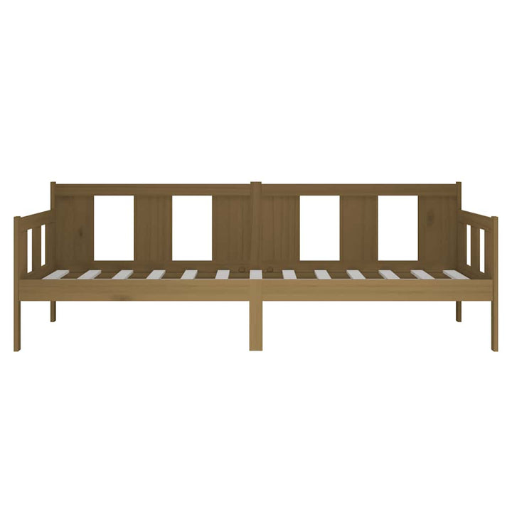 daybed 90x190 cm massivt fyrretræ gyldenbrun