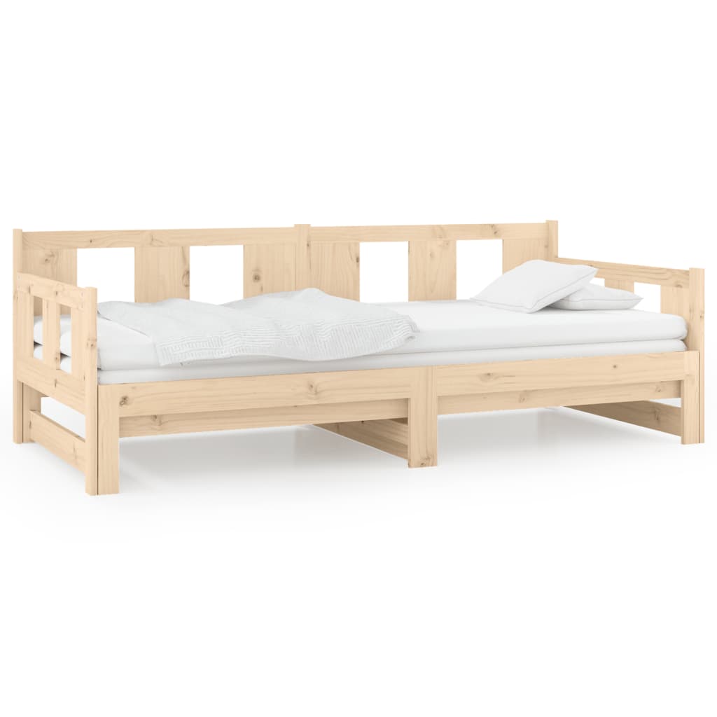 daybed med udtræk 2x(80x200) cm massivt fyrretræ