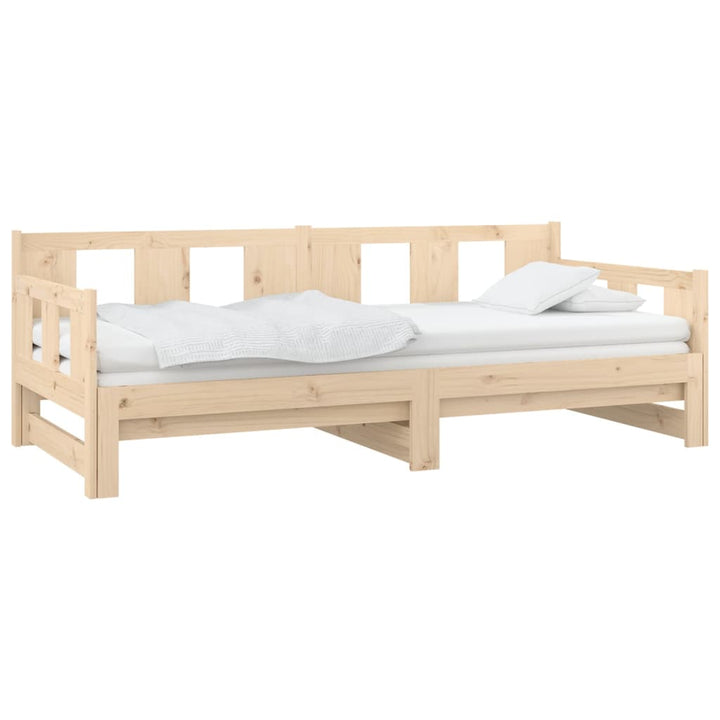 daybed med udtræk 2x(80x200) cm massivt fyrretræ