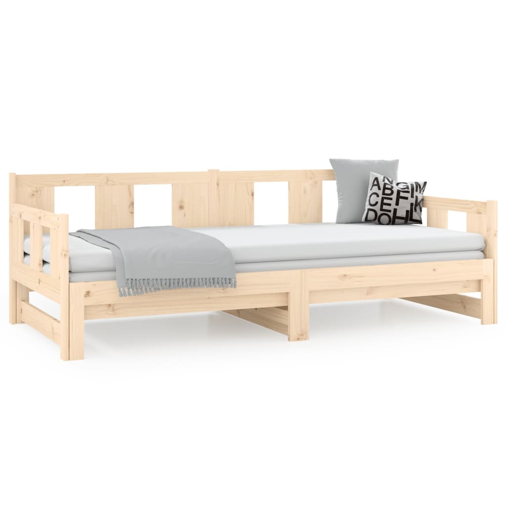 daybed med udtræk 2x(80x200) cm massivt fyrretræ