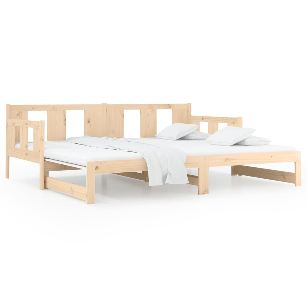 daybed med udtræk 2x(80x200) cm massivt fyrretræ