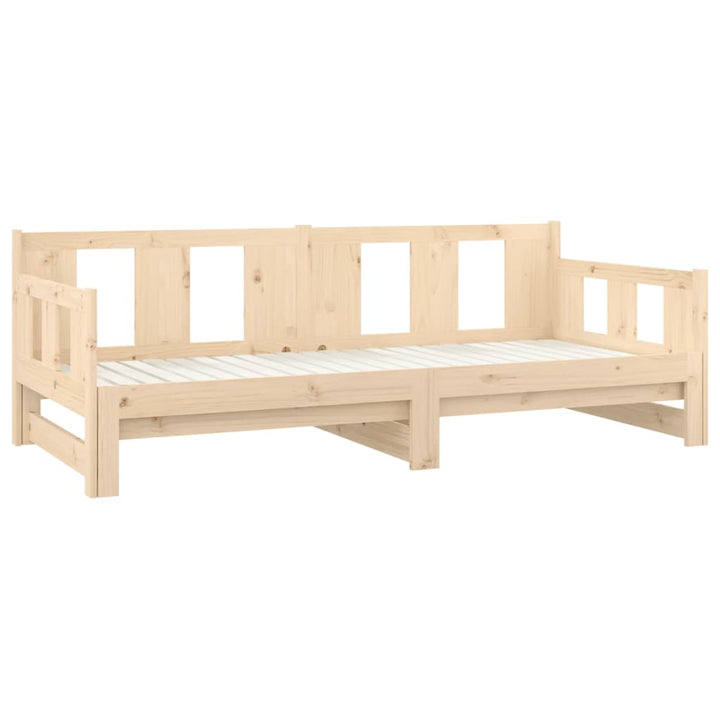 daybed med udtræk 2x(80x200) cm massivt fyrretræ