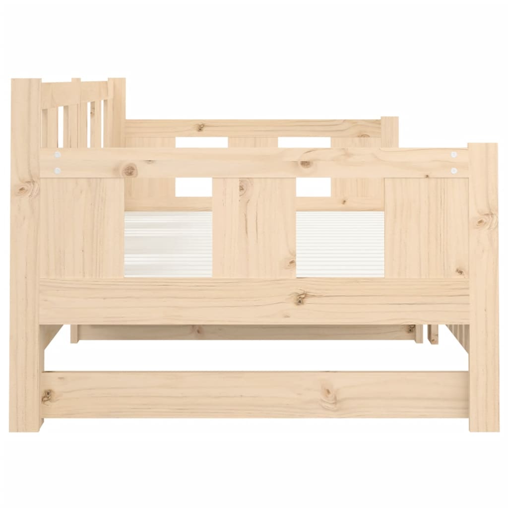 daybed med udtræk 2x(80x200) cm massivt fyrretræ