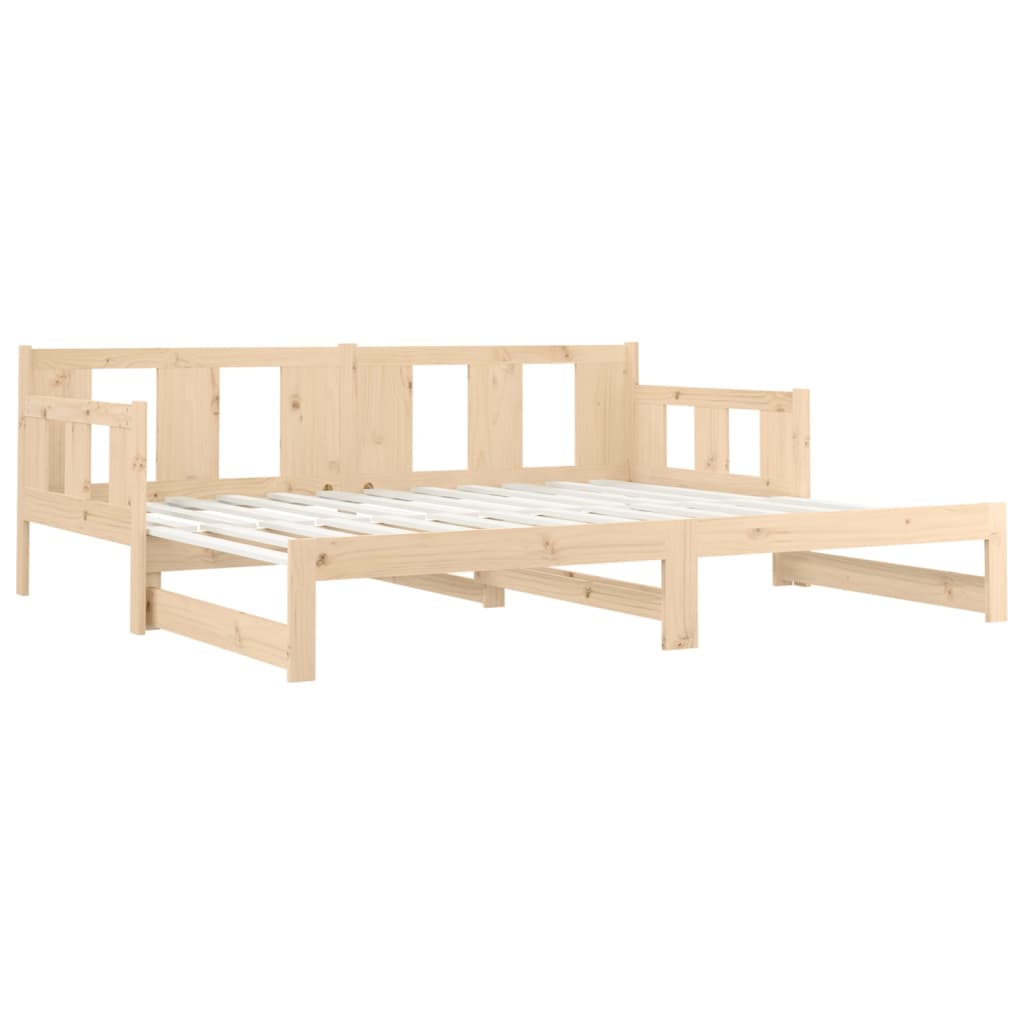 daybed med udtræk 2x(80x200) cm massivt fyrretræ