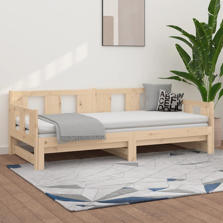 daybed med udtræk 2x(80x200) cm massivt fyrretræ
