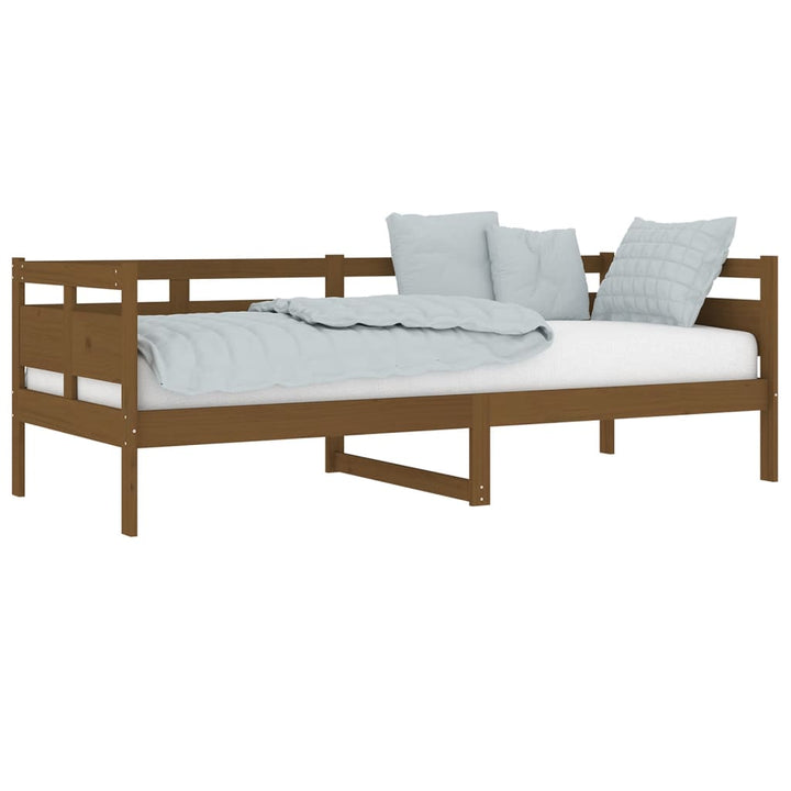 daybed 80x200 cm massivt fyrretræ gyldenbrun