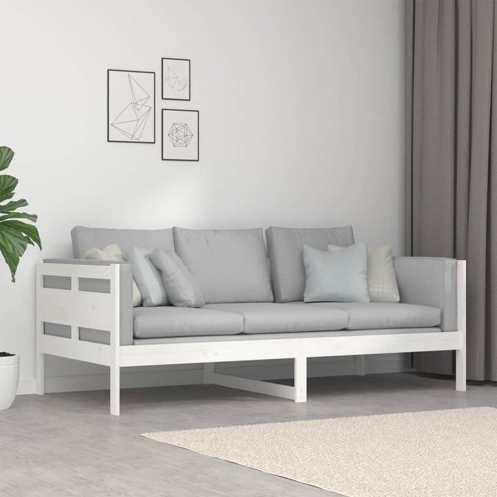 daybed massivt fyrretræ hvid 90x190 cm
