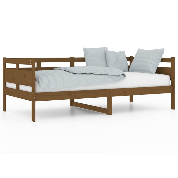 daybed massivt fyrretræ gyldenbrun 90x190 cm