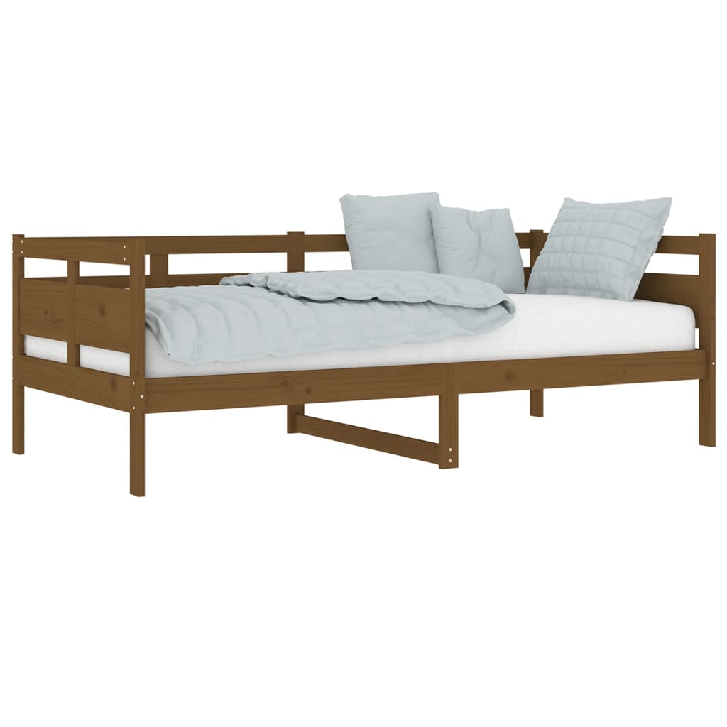 daybed massivt fyrretræ gyldenbrun 90x190 cm