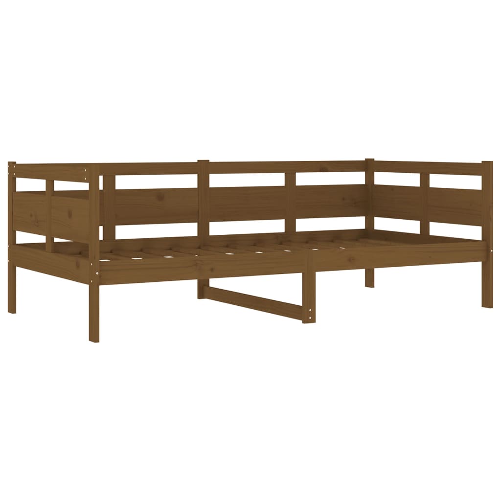 daybed massivt fyrretræ gyldenbrun 90x190 cm