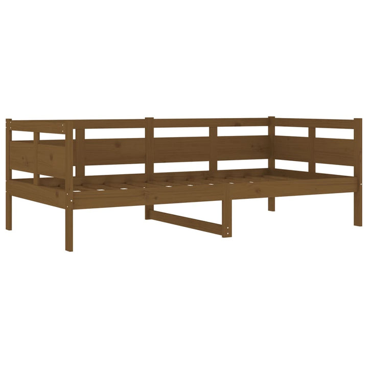 daybed massivt fyrretræ gyldenbrun 90x190 cm