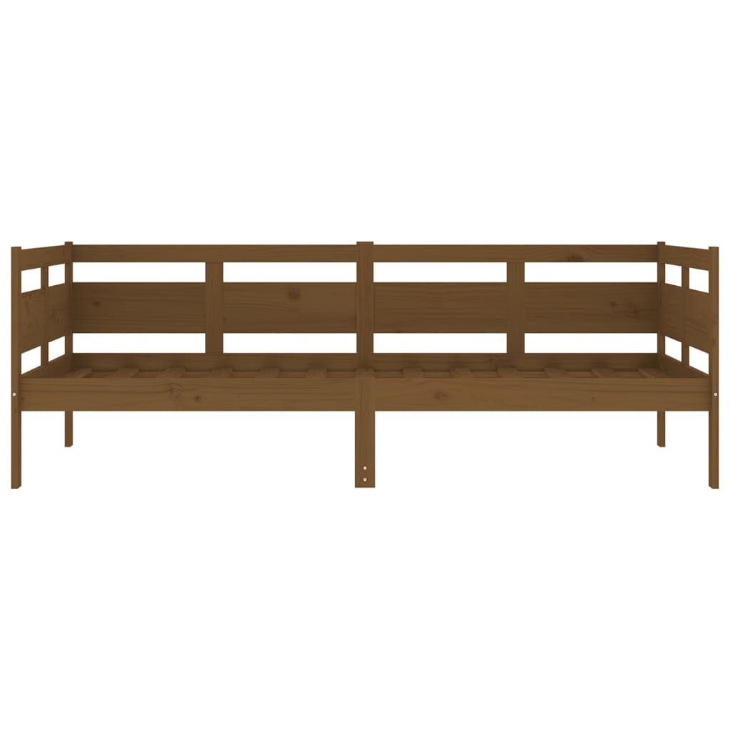 daybed massivt fyrretræ gyldenbrun 90x190 cm