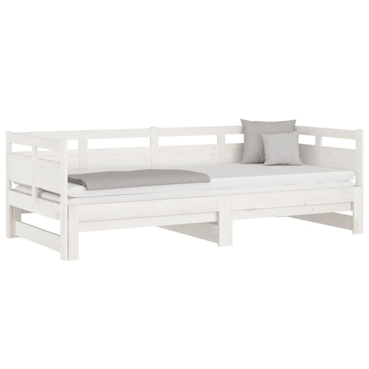 daybed med udtræk 2x(90x200) cm massivt fyrretræ hvid