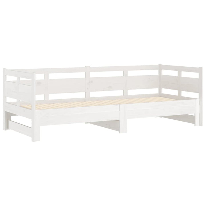 daybed med udtræk 2x(90x200) cm massivt fyrretræ hvid