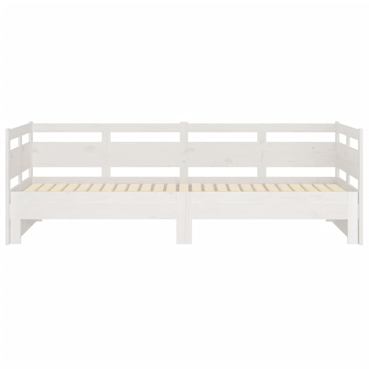 daybed med udtræk 2x(90x200) cm massivt fyrretræ hvid