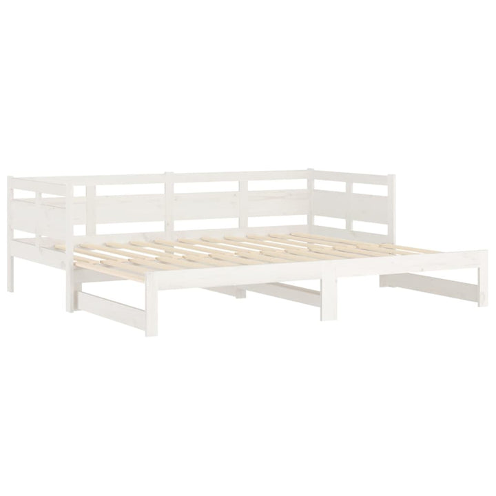 daybed med udtræk 2x(90x200) cm massivt fyrretræ hvid