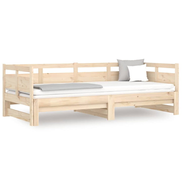 daybed med udtræk 2x(80x200) cm massivt fyrretræ
