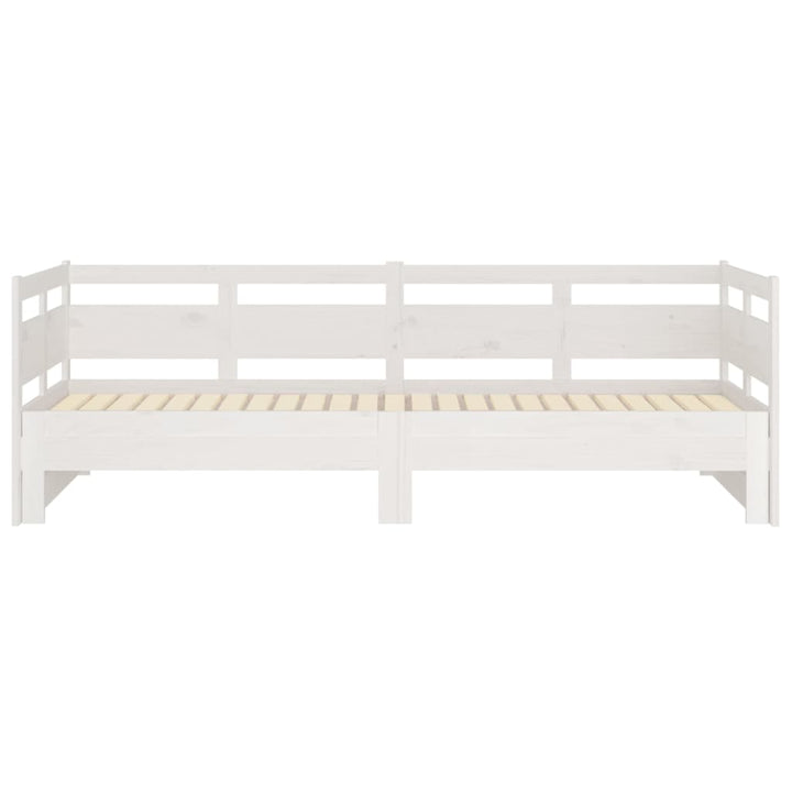 daybed med udtræk 2x(80x200) cm massivt fyrretræ hvid