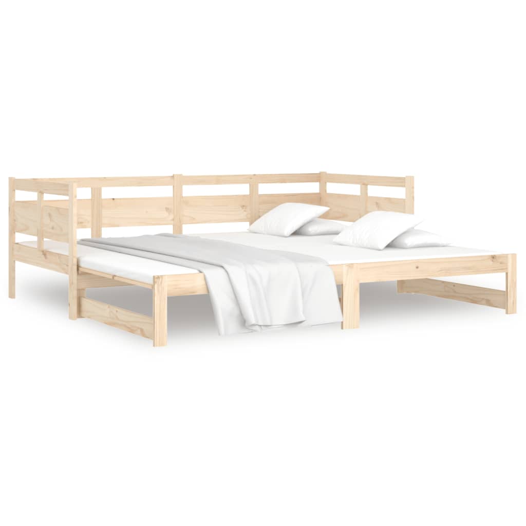 daybed med udtræk 2x(90x190) cm massivt fyrretræ