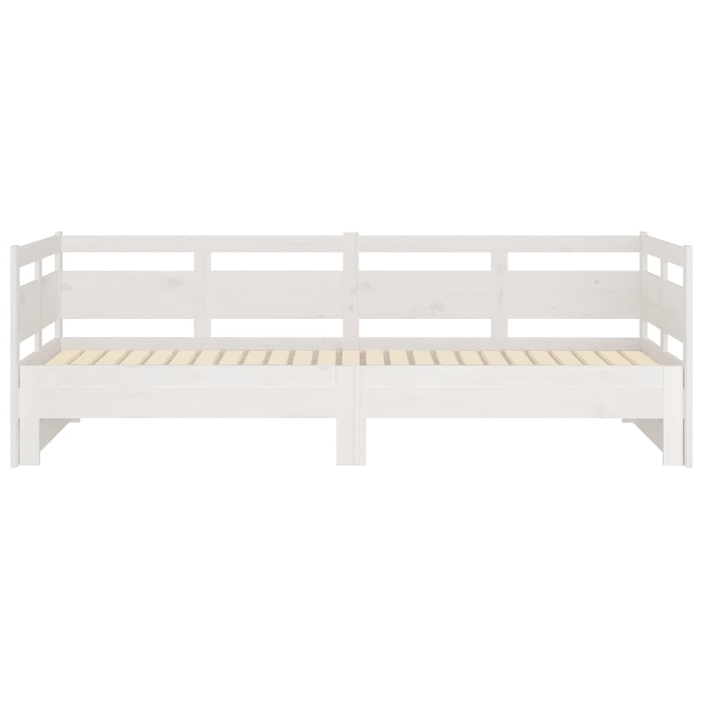 daybed med udtræk 2x(90x190) cm massivt fyrretræ hvid