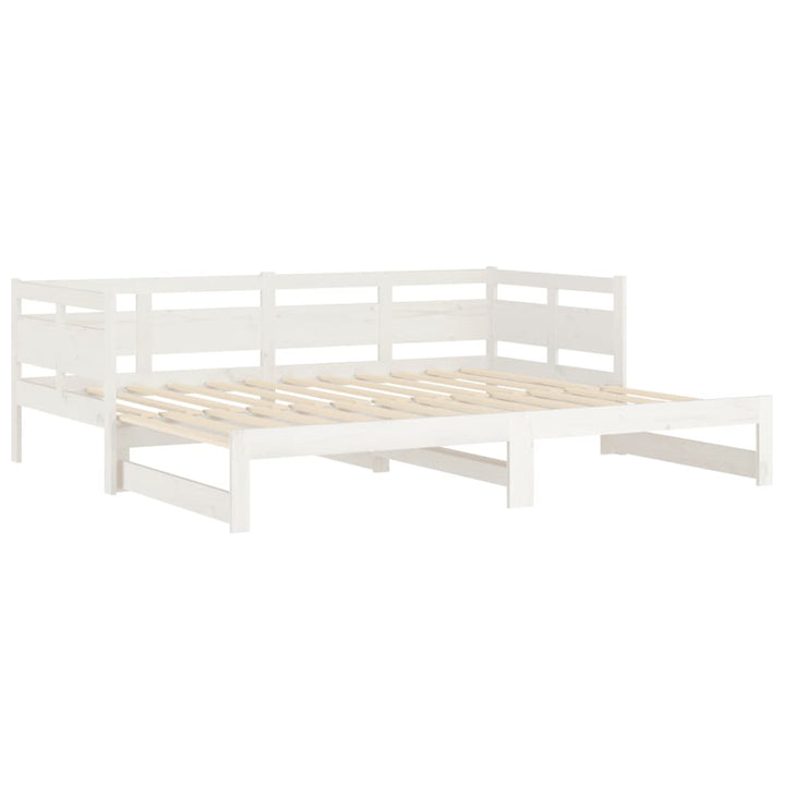 daybed med udtræk 2x(90x190) cm massivt fyrretræ hvid