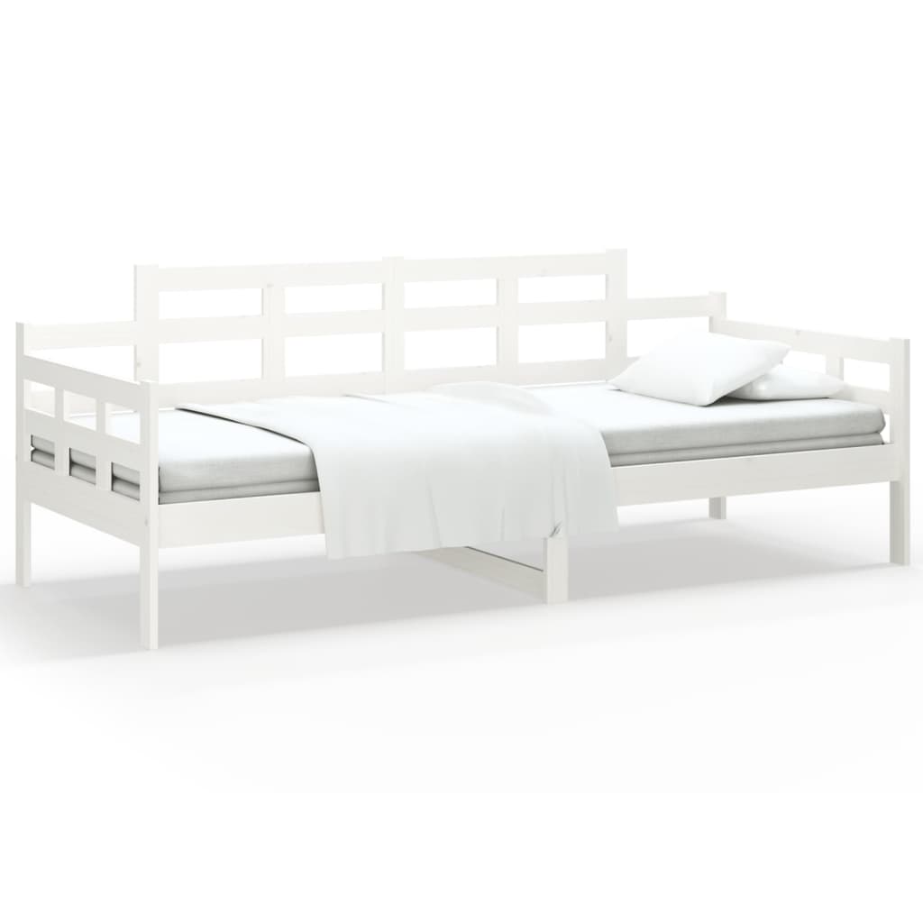 daybed 90x200 cm massivt fyrretræ hvid