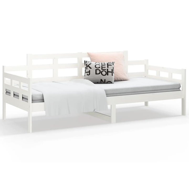 daybed 80x200 cm massivt fyrretræ hvid