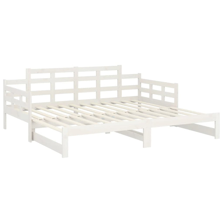 daybed med udtræk 2x(90x200) cm massivt fyrretræ hvid