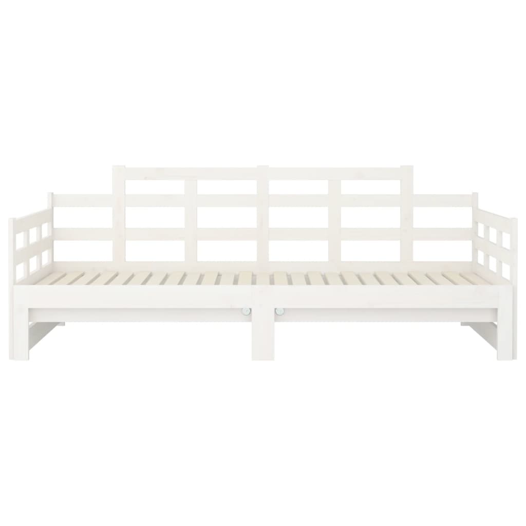 daybed med udtræk 2x(90x200) cm massivt fyrretræ hvid