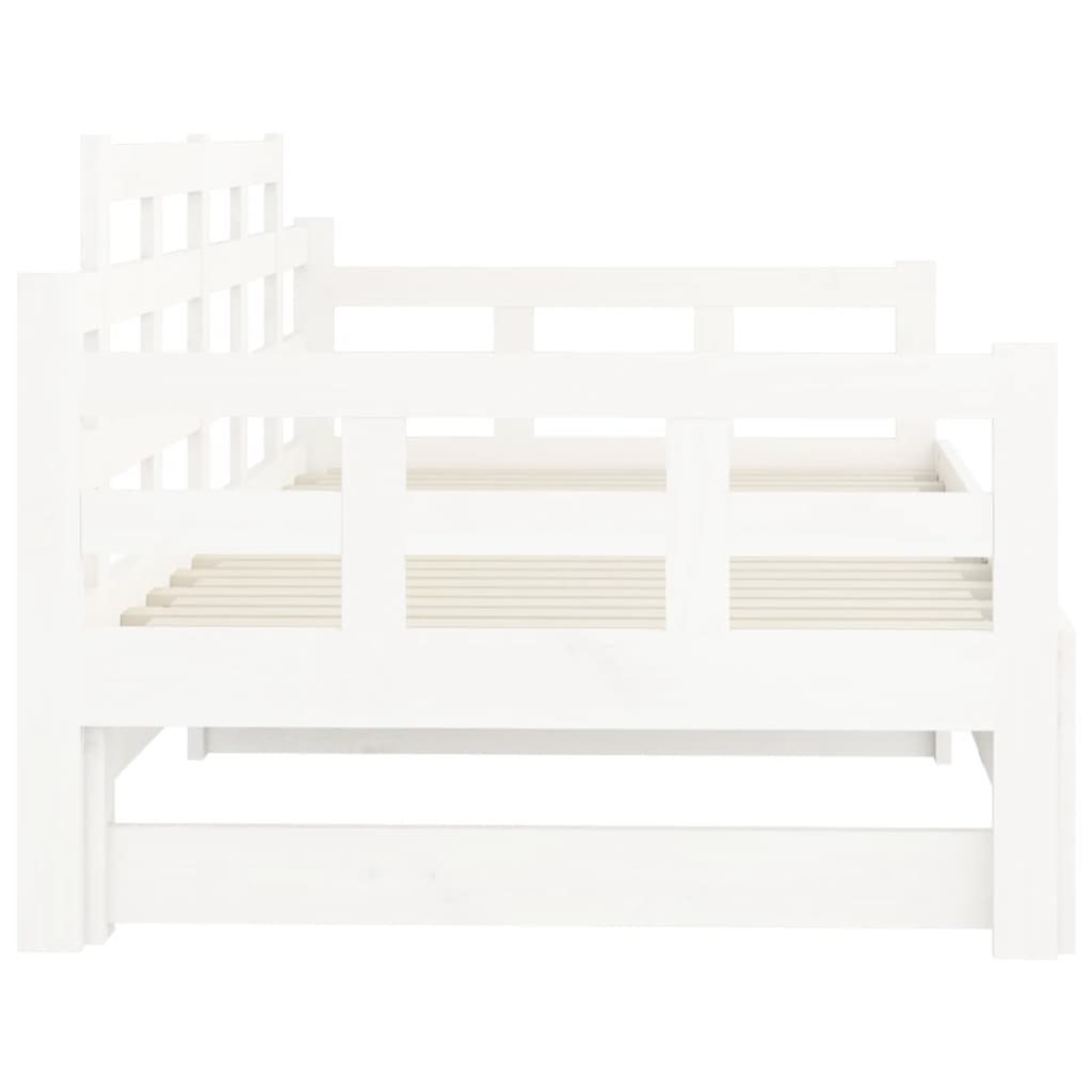 daybed med udtræk 2x(90x200) cm massivt fyrretræ hvid