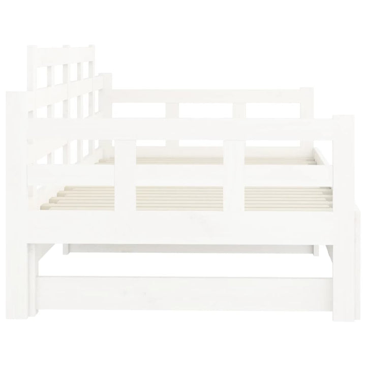 daybed med udtræk 2x(90x200) cm massivt fyrretræ hvid