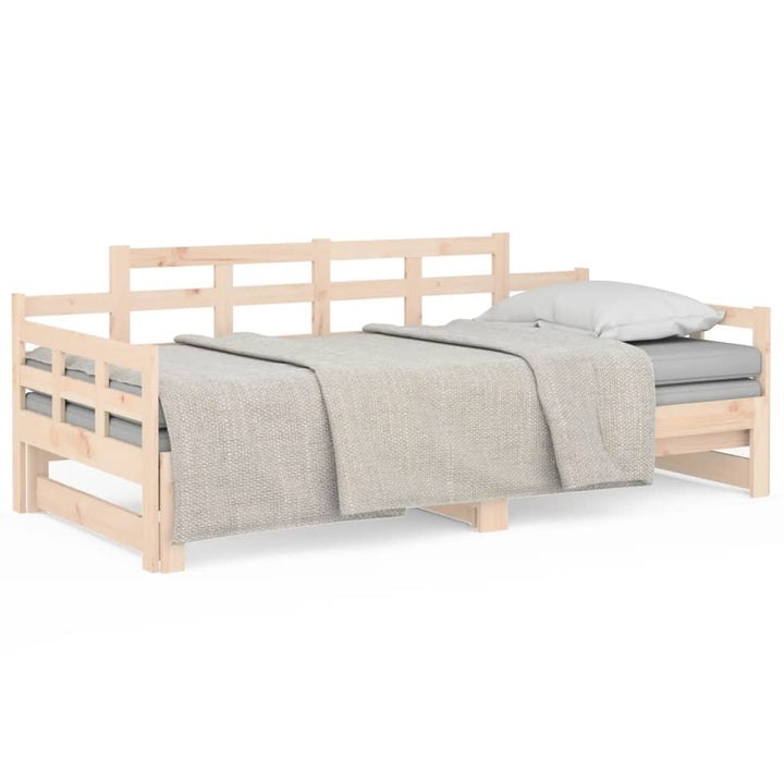 daybed med udtræk 2x(80x200) cm massivt fyrretræ