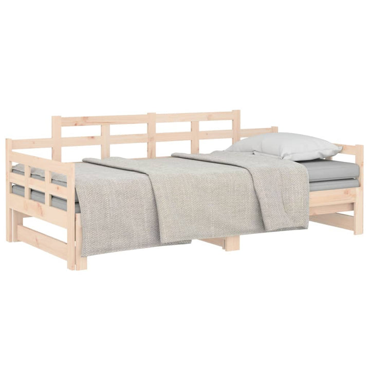 daybed med udtræk 2x(80x200) cm massivt fyrretræ