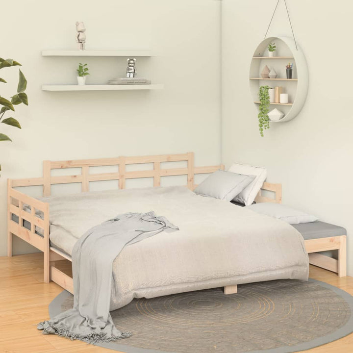 daybed med udtræk 2x(80x200) cm massivt fyrretræ