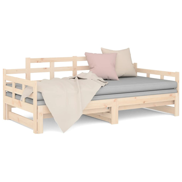 daybed med udtræk 2x(80x200) cm massivt fyrretræ