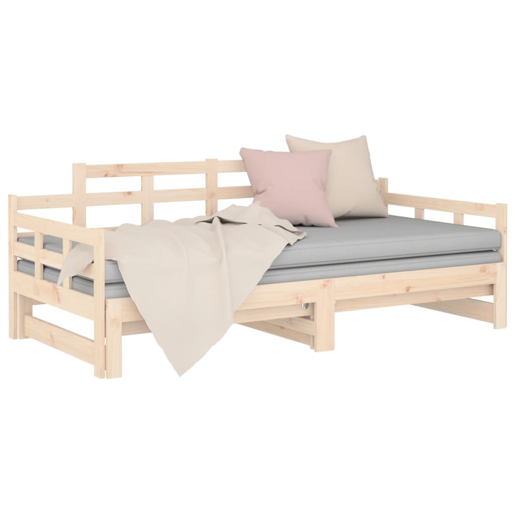 daybed med udtræk 2x(80x200) cm massivt fyrretræ