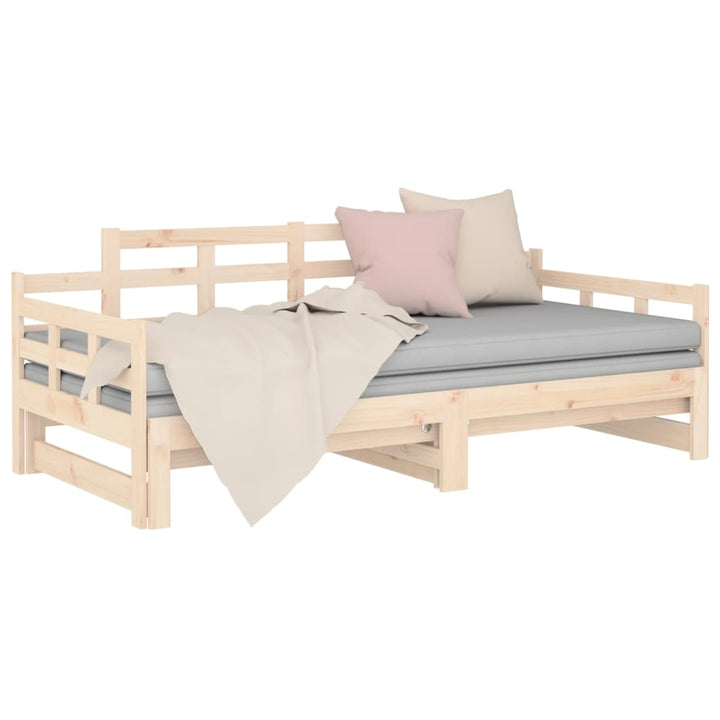 daybed med udtræk 2x(80x200) cm massivt fyrretræ